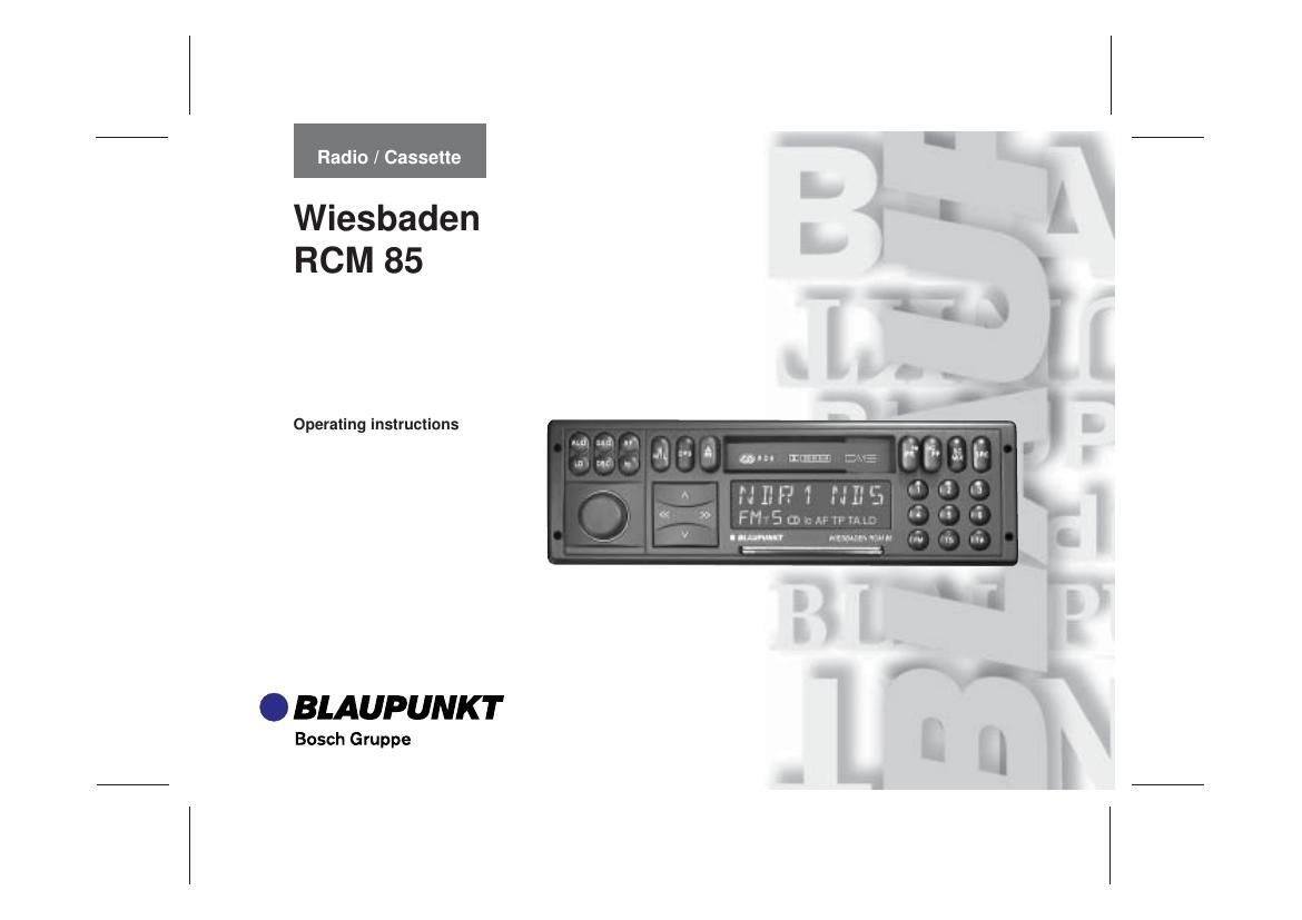 Blaupunkt Wiesbaden RCM 85 Owners Manual