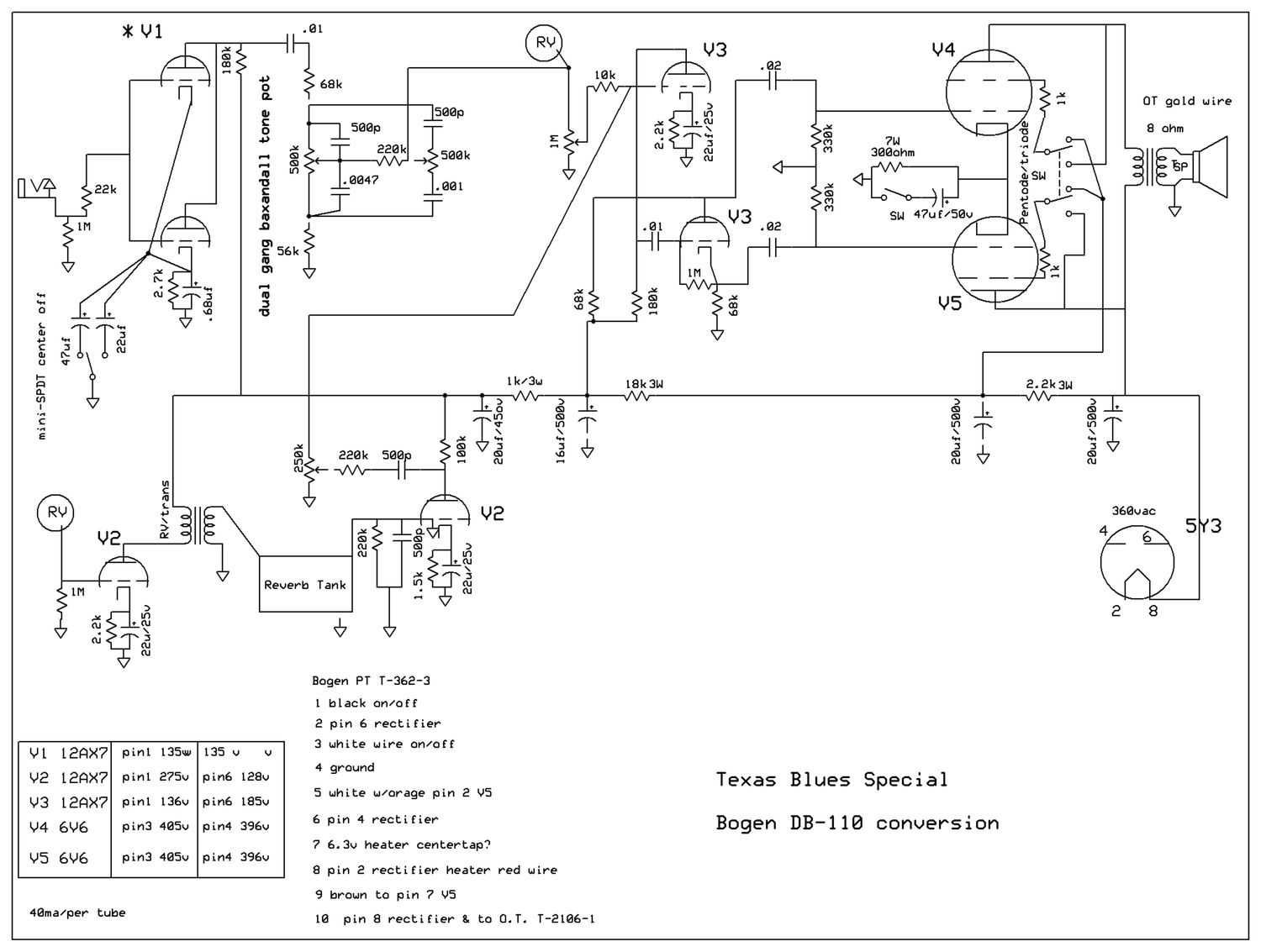 Bogen DB 110 Schematic