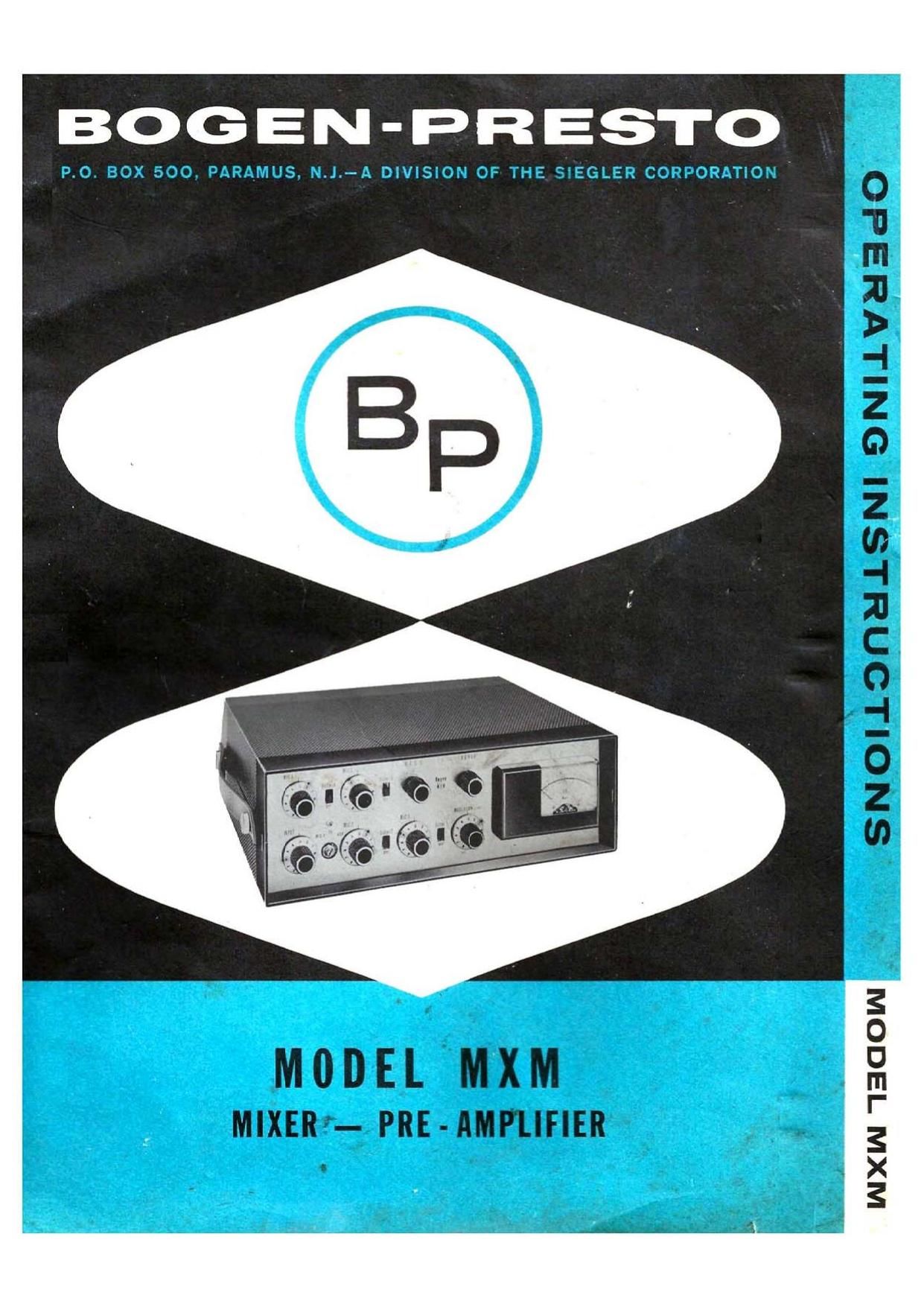Bogen MXM Owners Manual