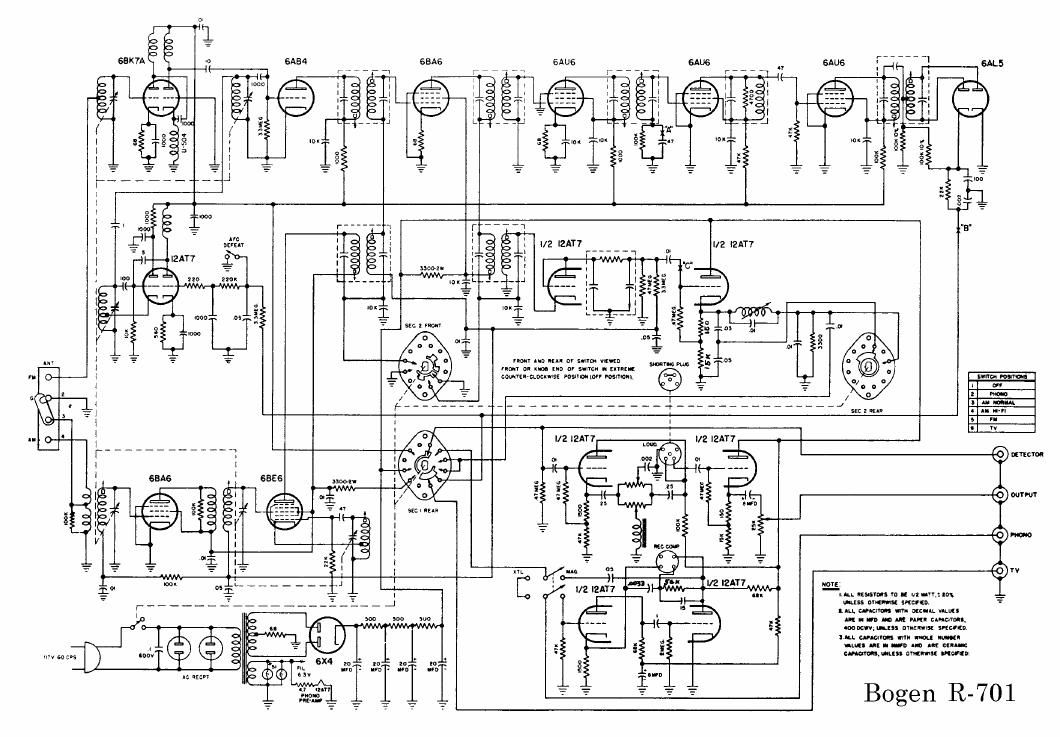 Bogen R701 Schematic