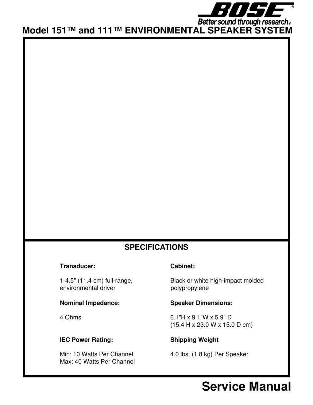 bose 111 151 service manual