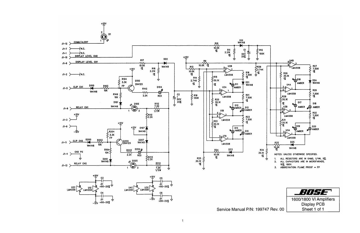 bose 1600 vi 1800 vi schematics