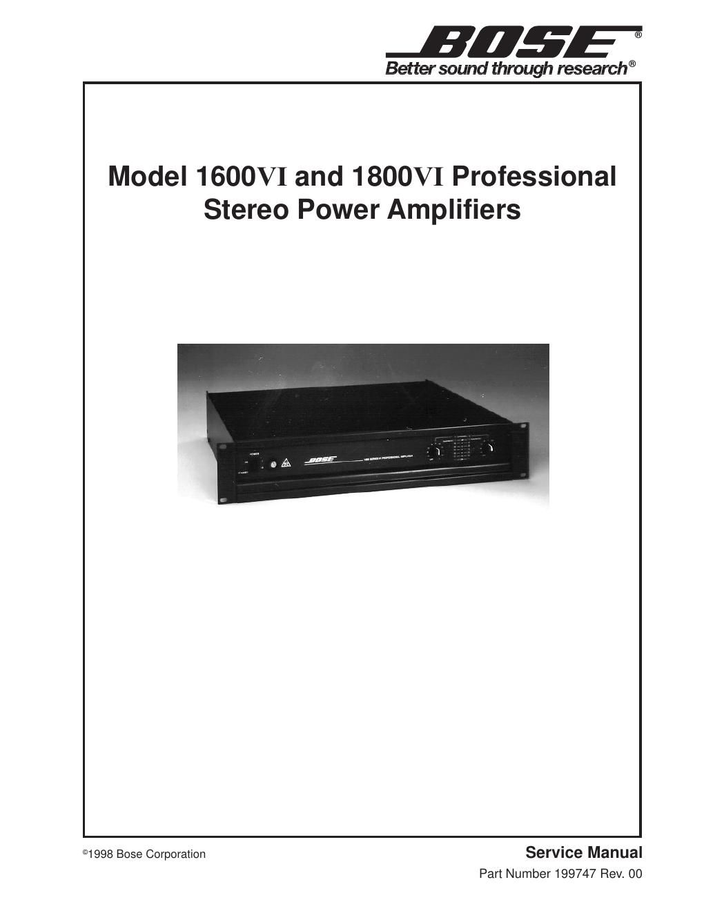 bose 1600 vi 1800 vi service manual