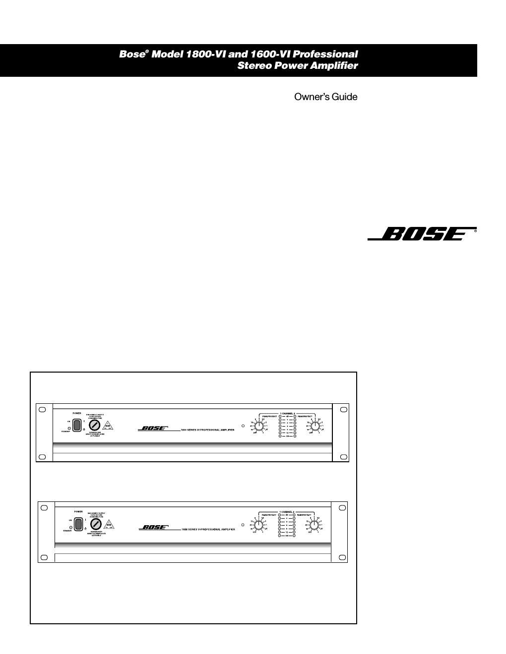 bose 1600 vi owners guide