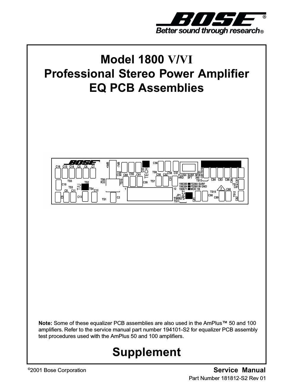 bose 1800 v supplement s2rev01