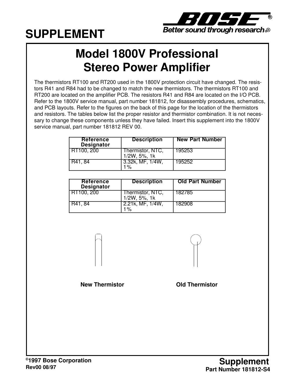 bose 1800 v supplement s4