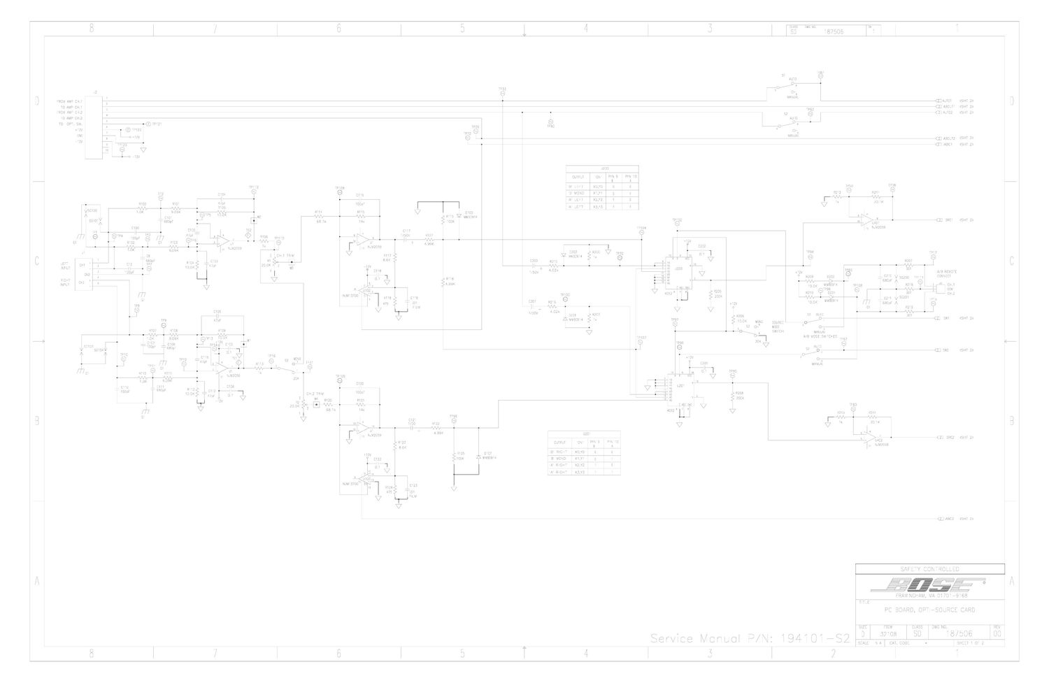 bose 194101 s2 opti source expansion card sd187506 0 1 schematics