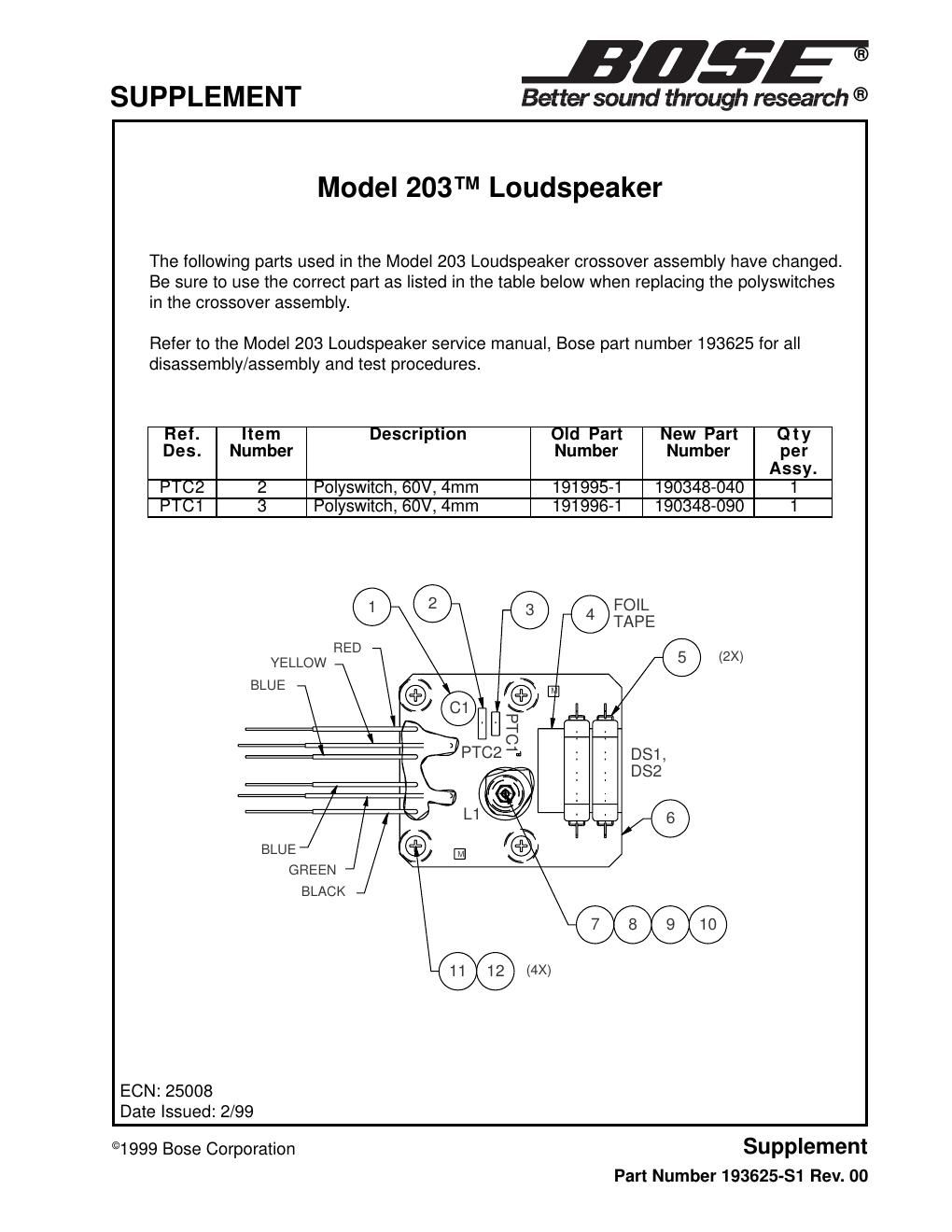 bose 203 supplement s1