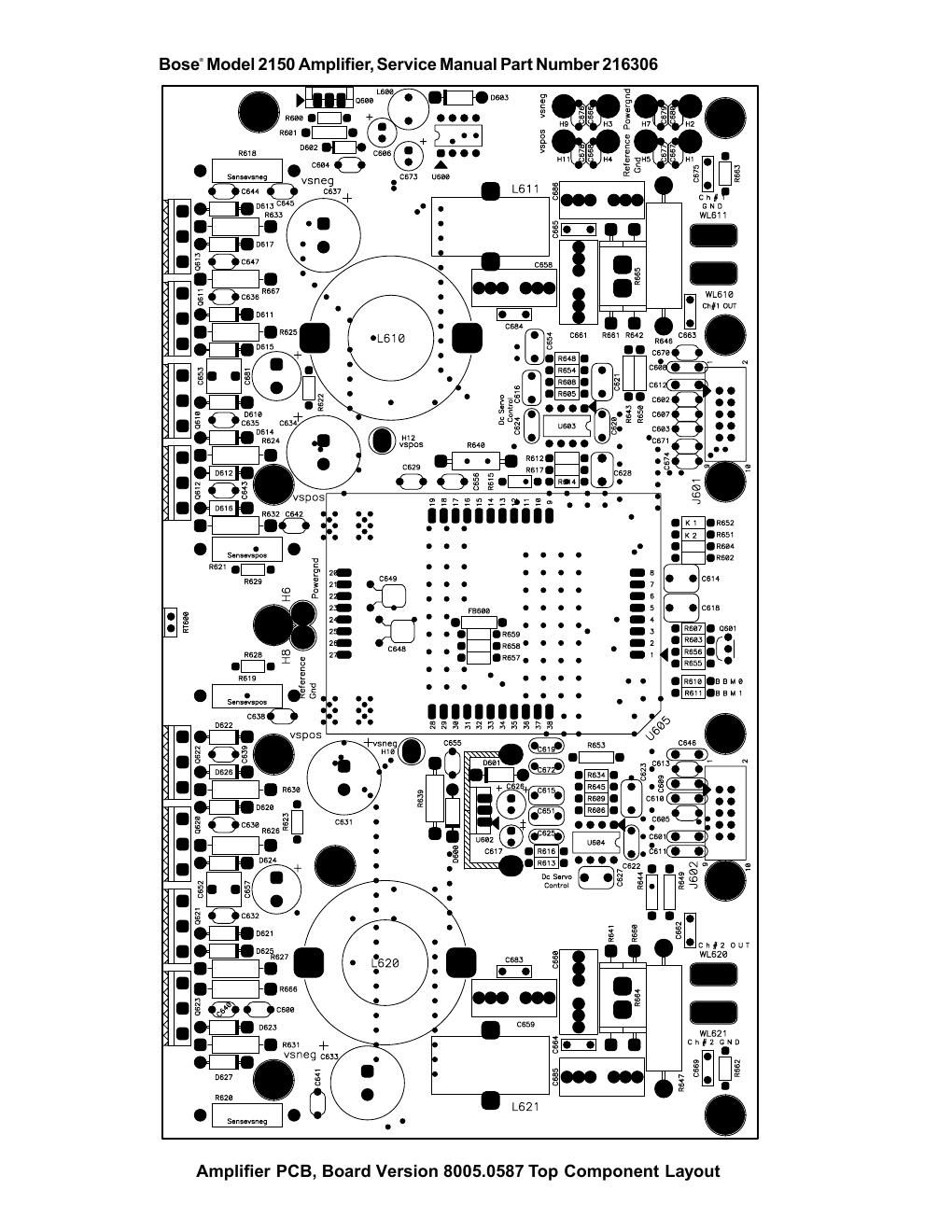 bose 2150 amplifier board layout 8005 0587a 2
