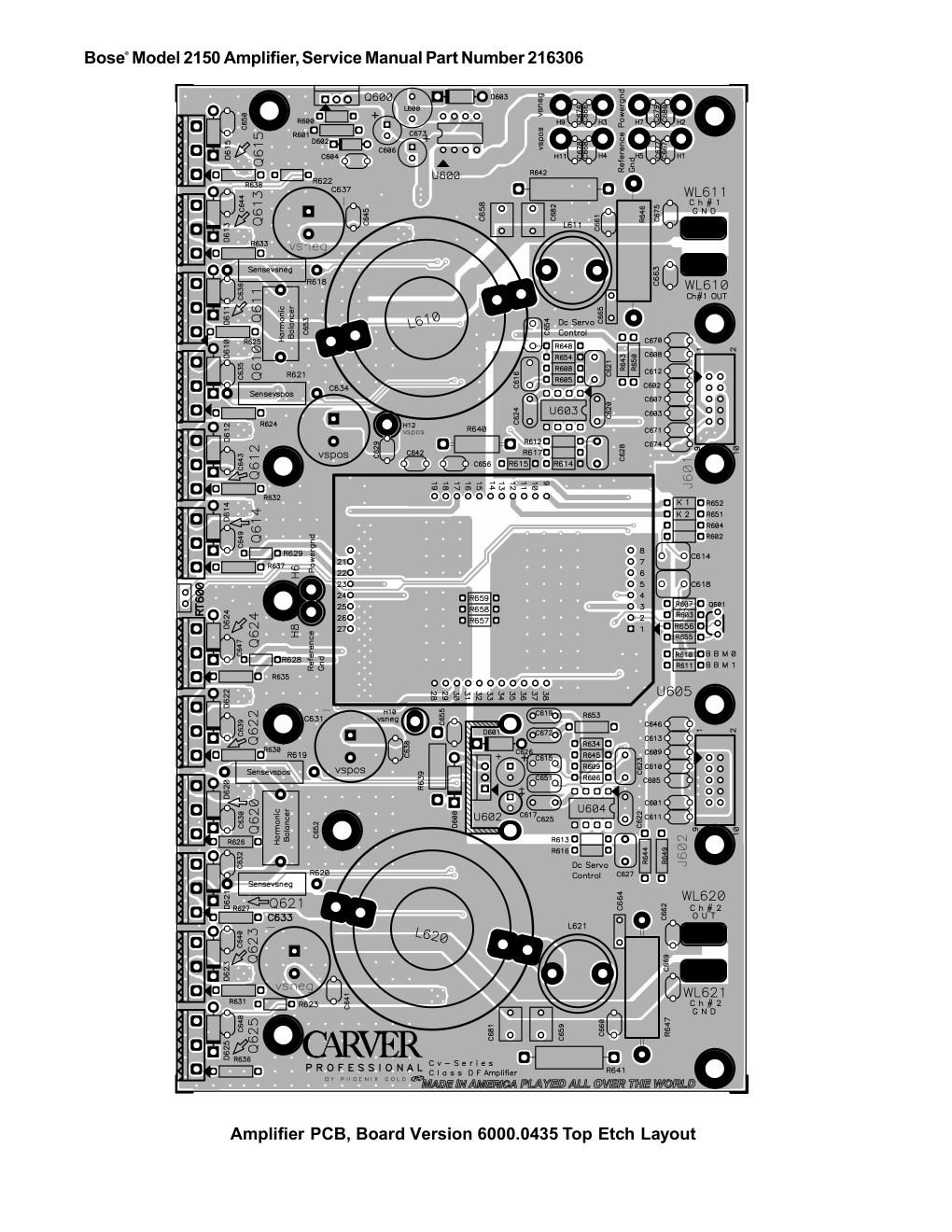 bose 2150 amplifier bose pcb top etch