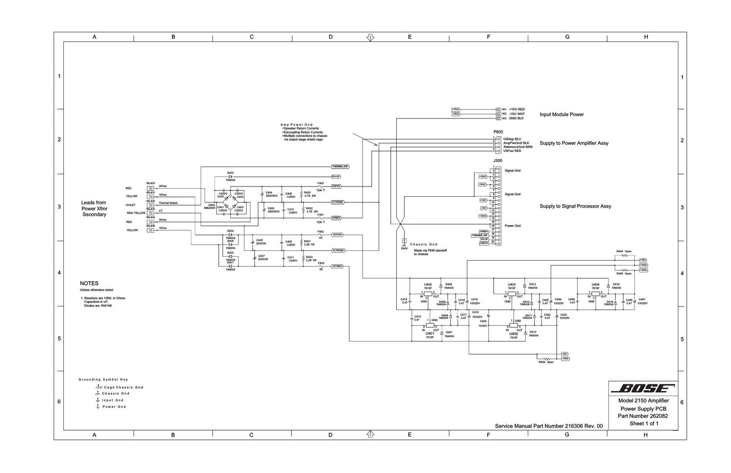 bose 2150 amplifier sd262082 schematics