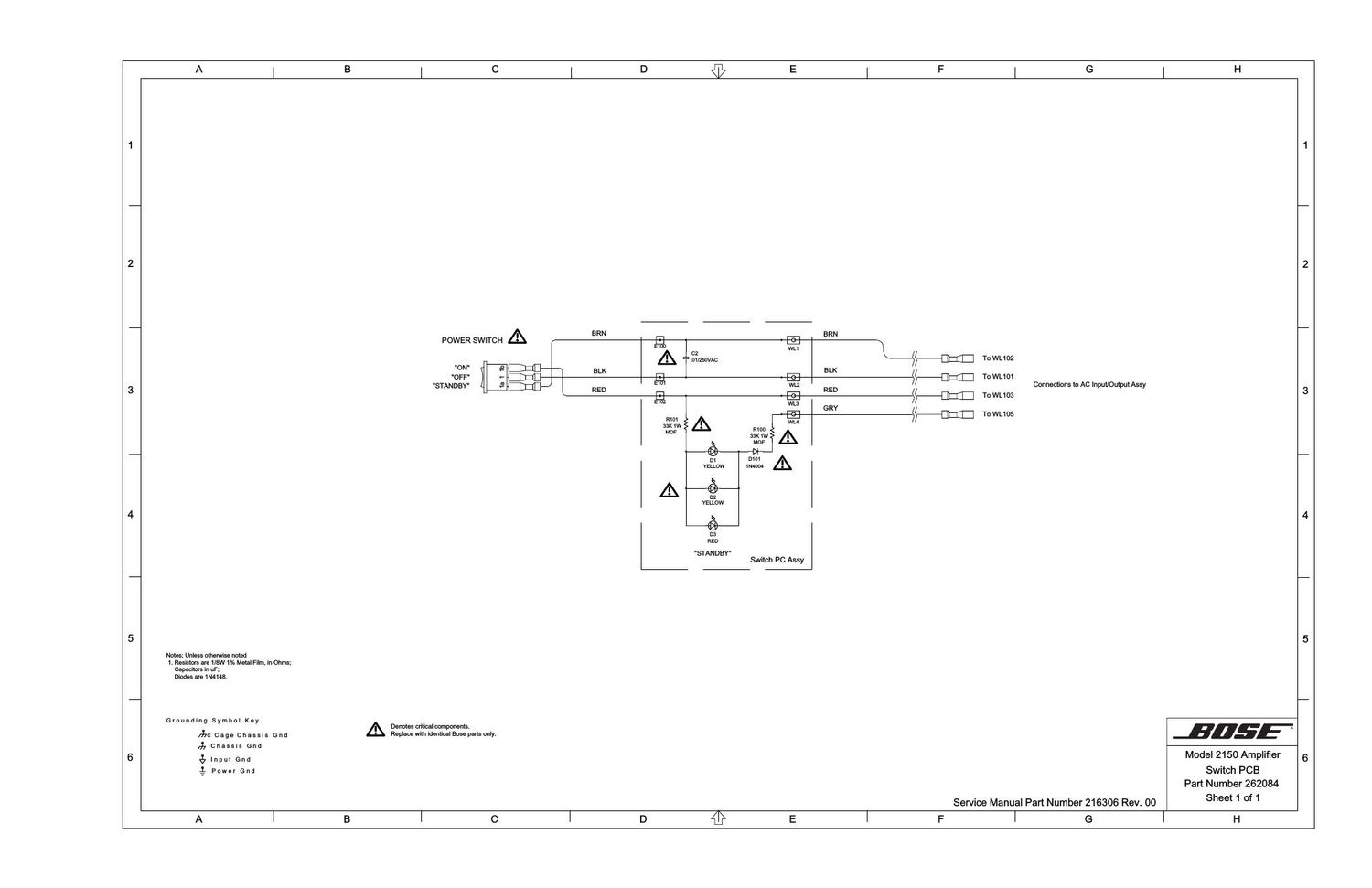 bose 2150 amplifier sd262084 schematics