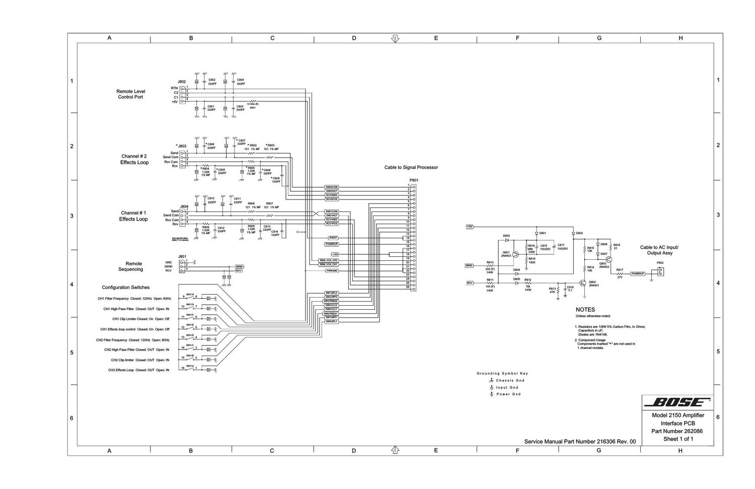 bose 2150 amplifier sd262086 schematics