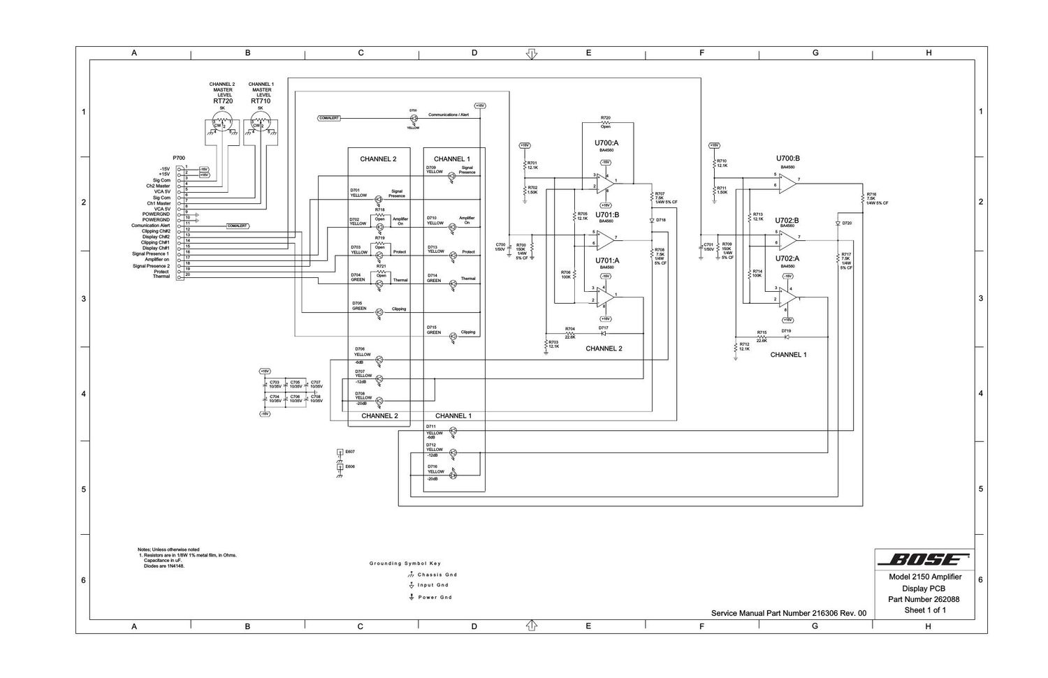 bose 2150 amplifier sd262088 schematics