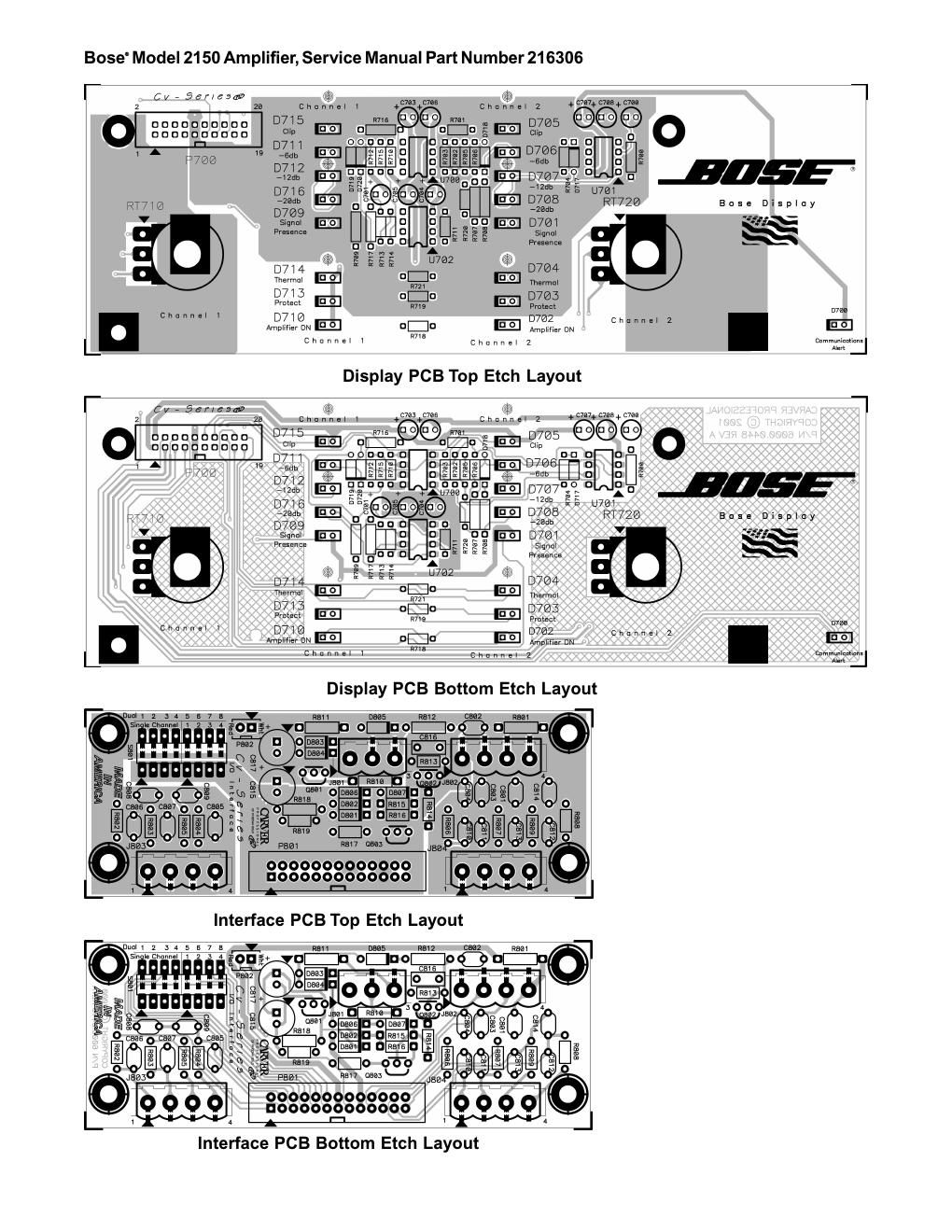 bose 2150 display and interface bose pcb layouts