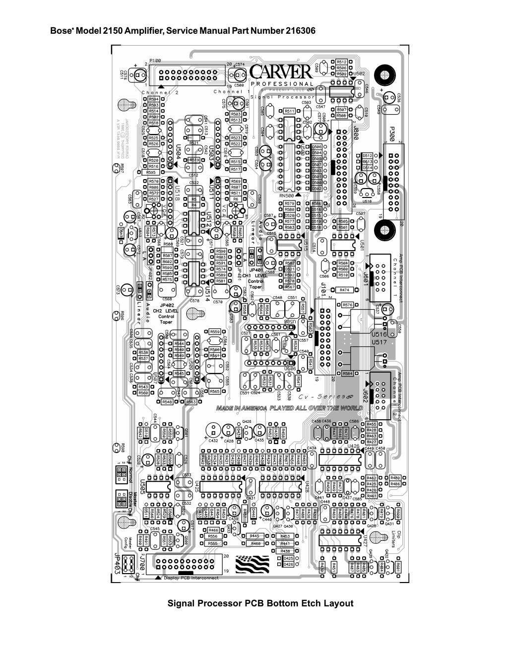 bose 2150 processor bottom etch