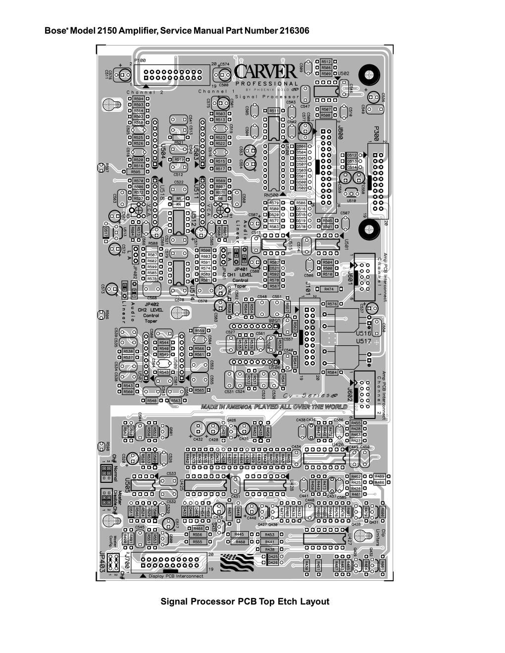 bose 2150 processor top etch