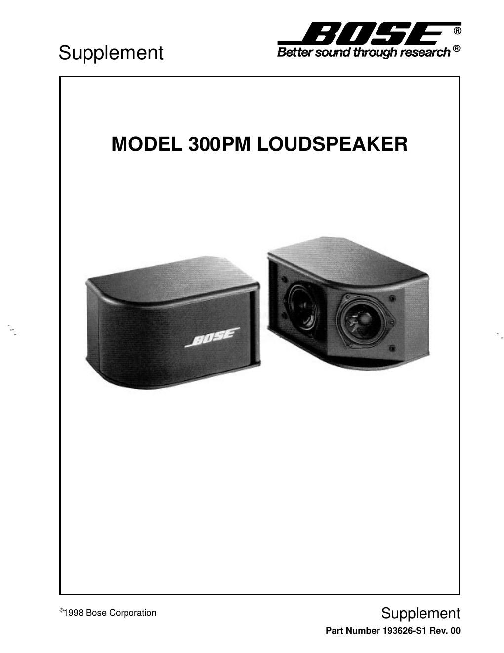 bose 300 pm service manual supplement details crossover change s1