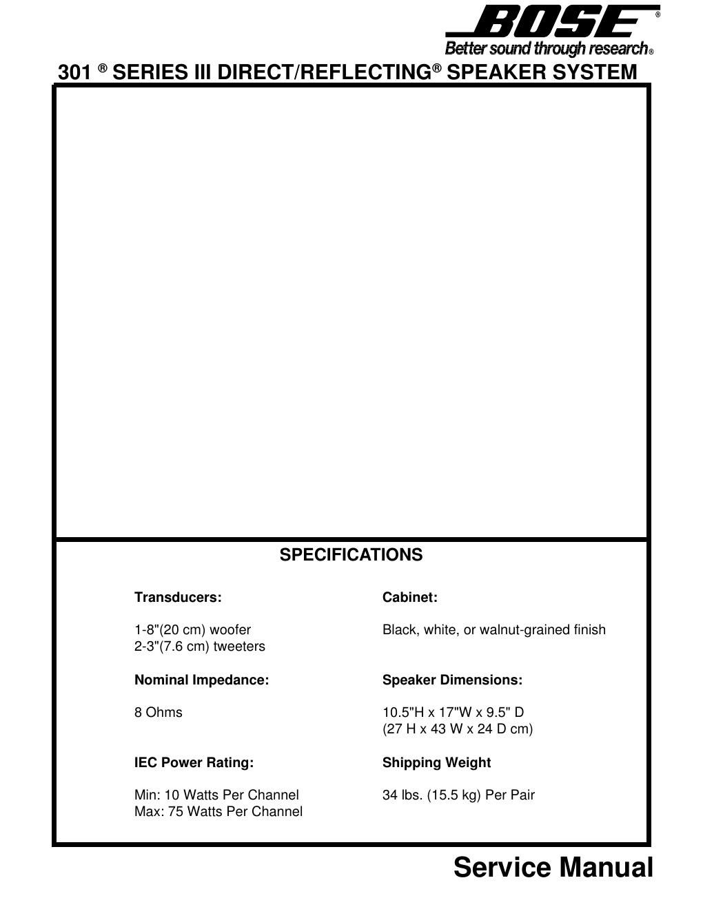 bose 301 service manual