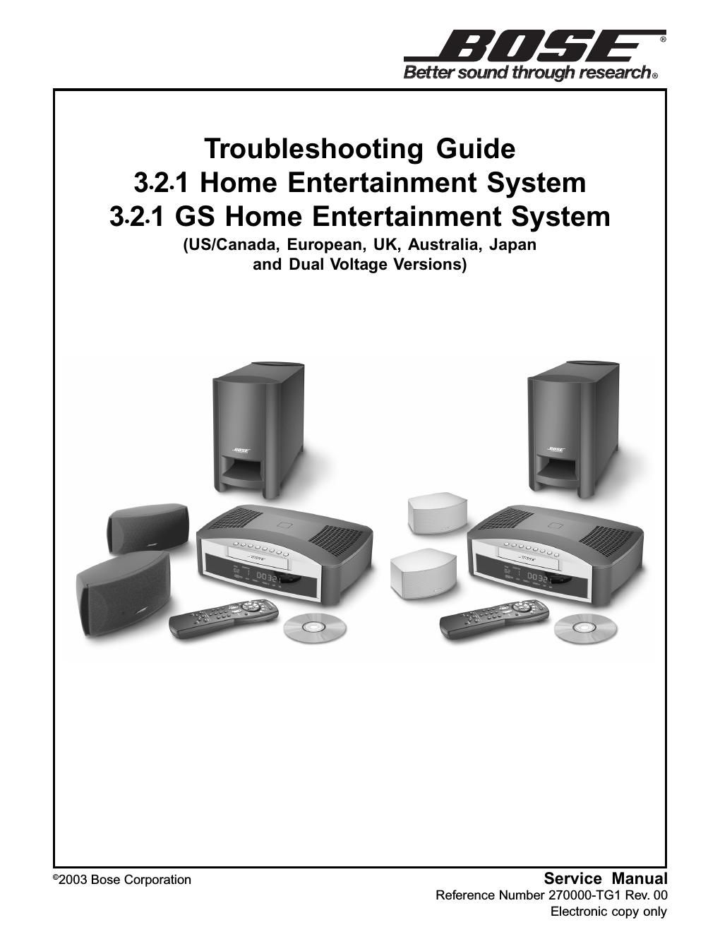 bose 321 and 321 gs series troubleshooting 270000 tg1