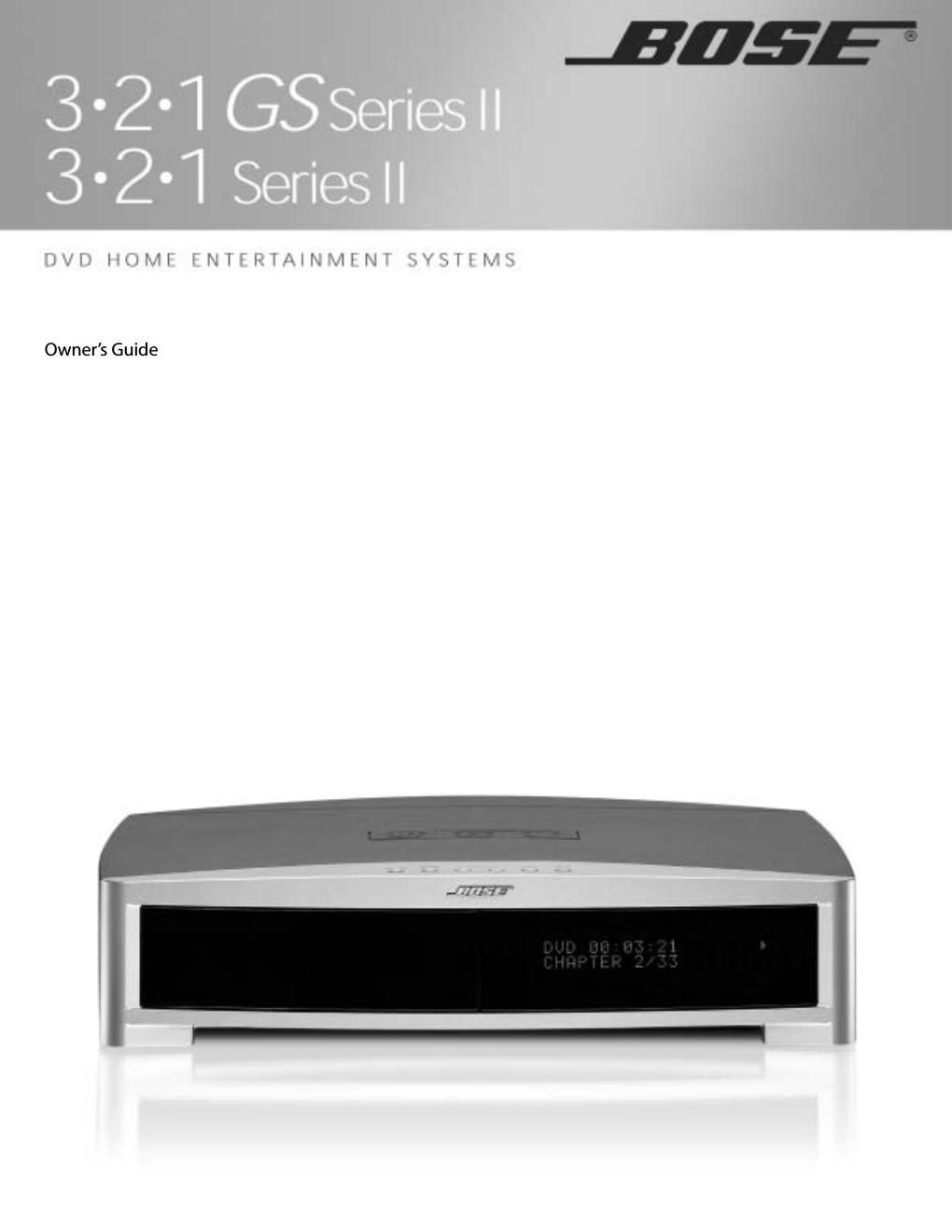 bose 321 gs series ii owners guide