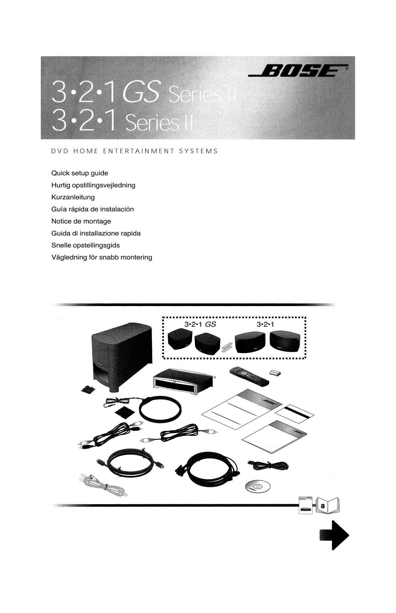 bose 321 quick setup 018321gss2