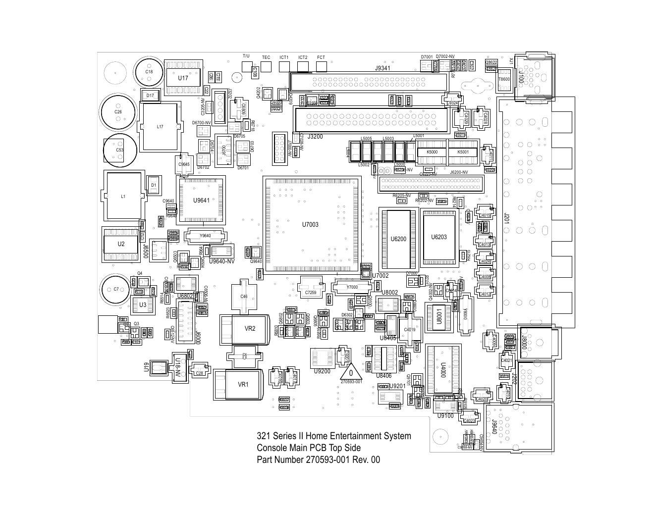 bose 321 series ii 270593 001 rev0 main pcb component layout