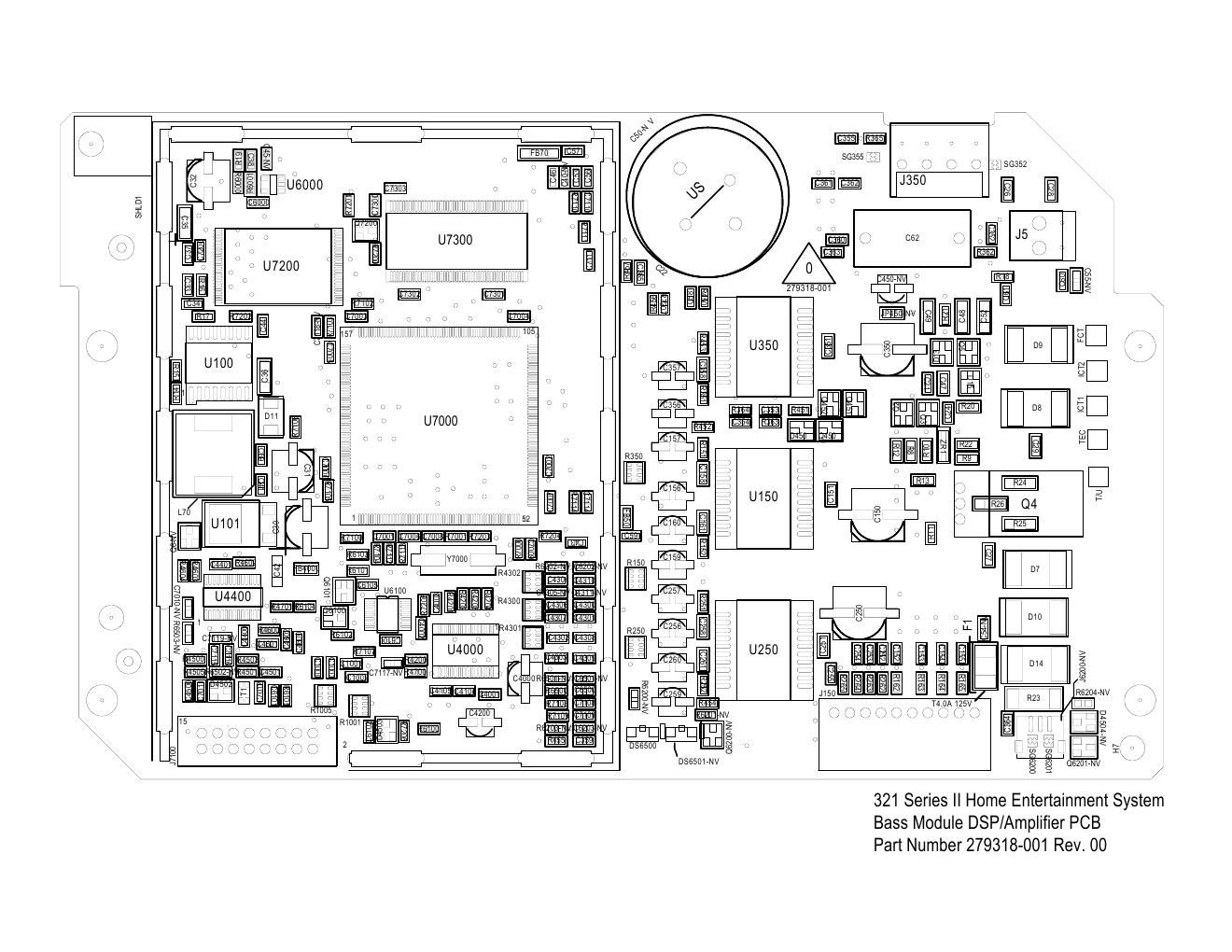 bose 321 series ii 279318 001 rev0 dsp board comp layout