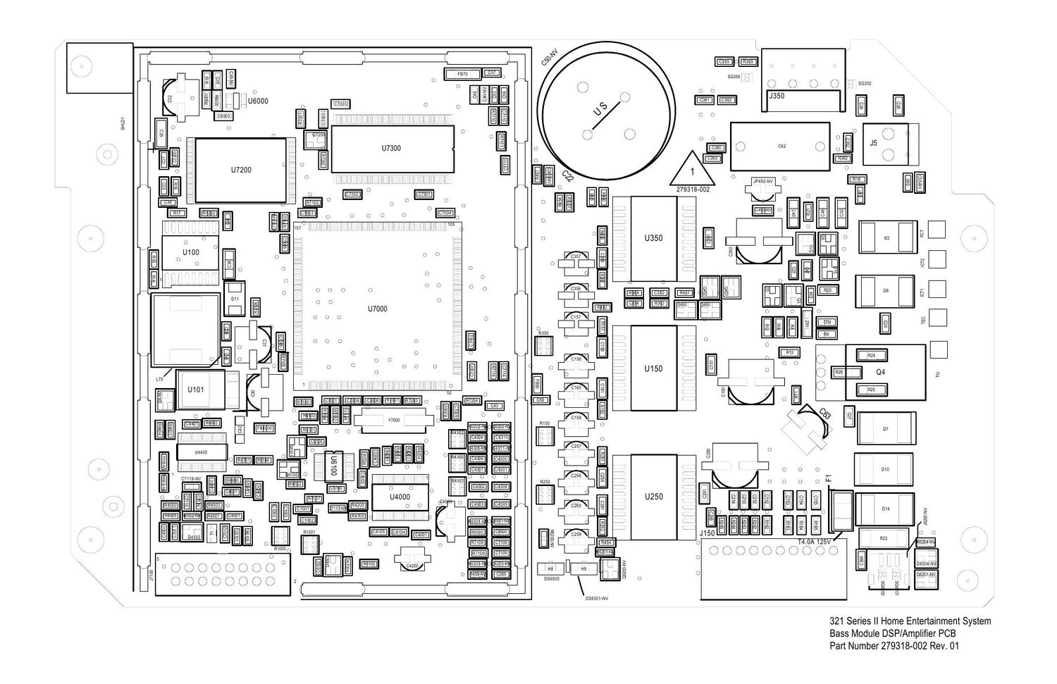 bose 321 series ii 279318 002 rev1 dsp board comp layout