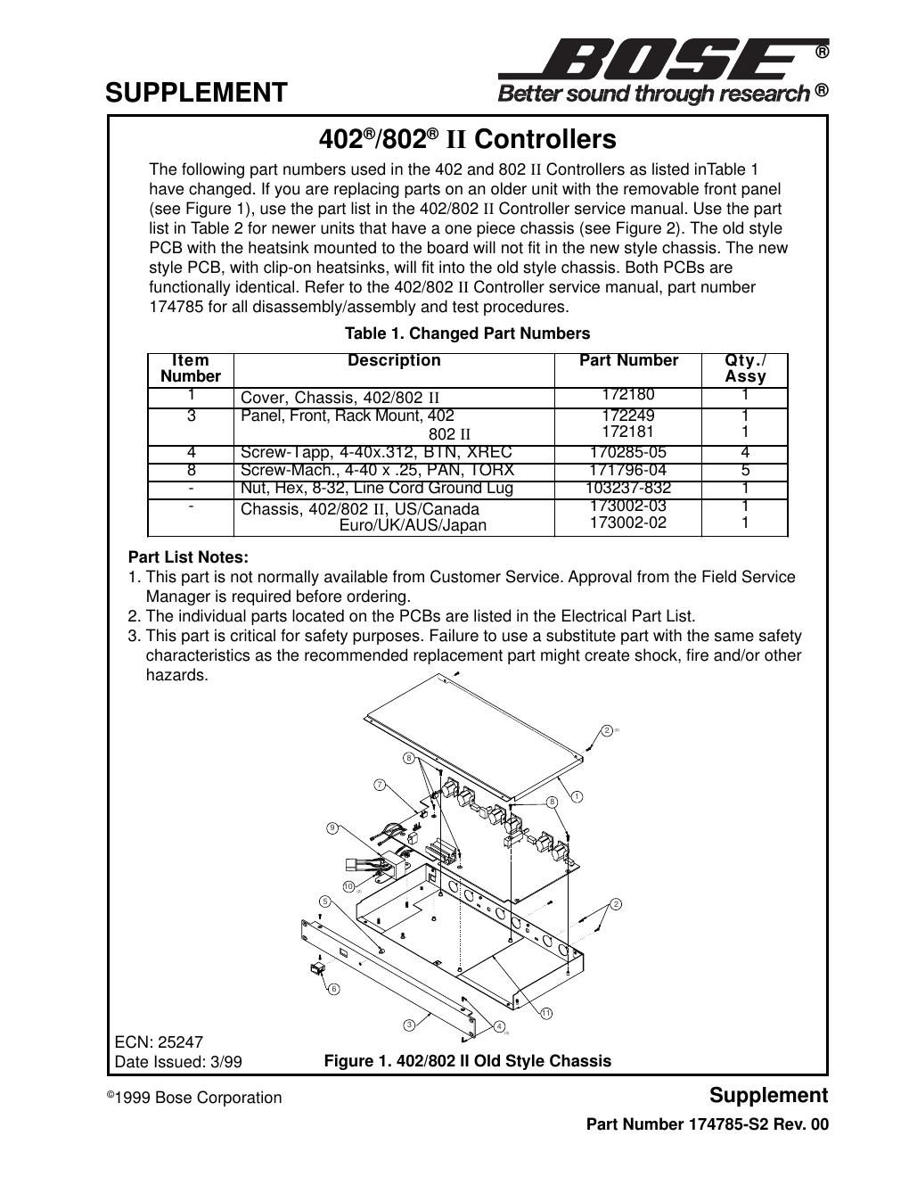 bose 402 c 802 c ii supplement 2