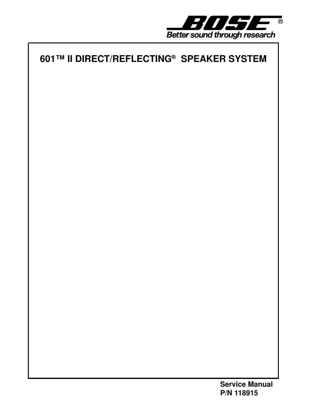 bose 601 service manual