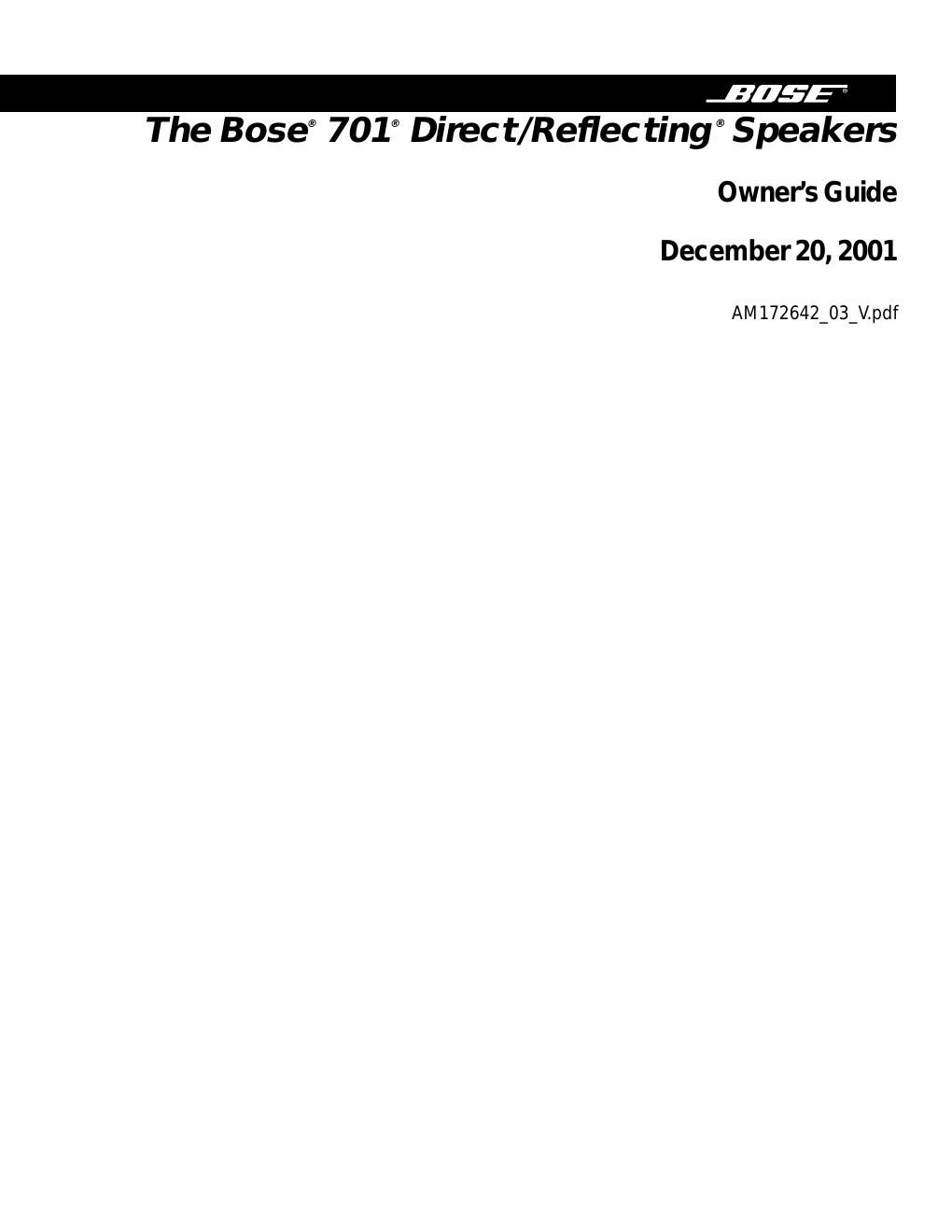 bose 701 owners guide
