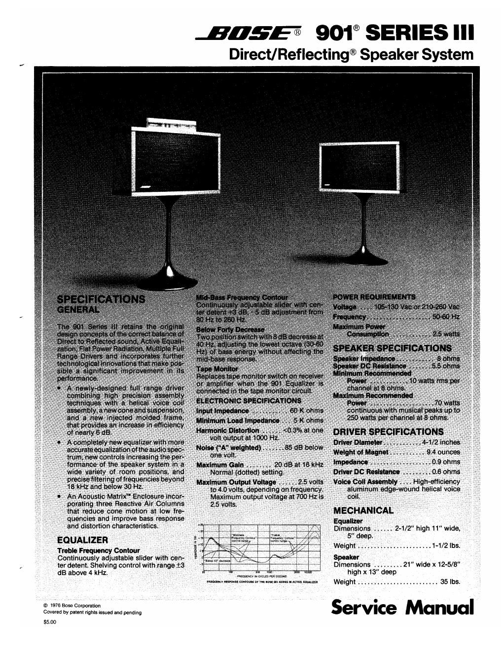 bose 901 iii spk service manual