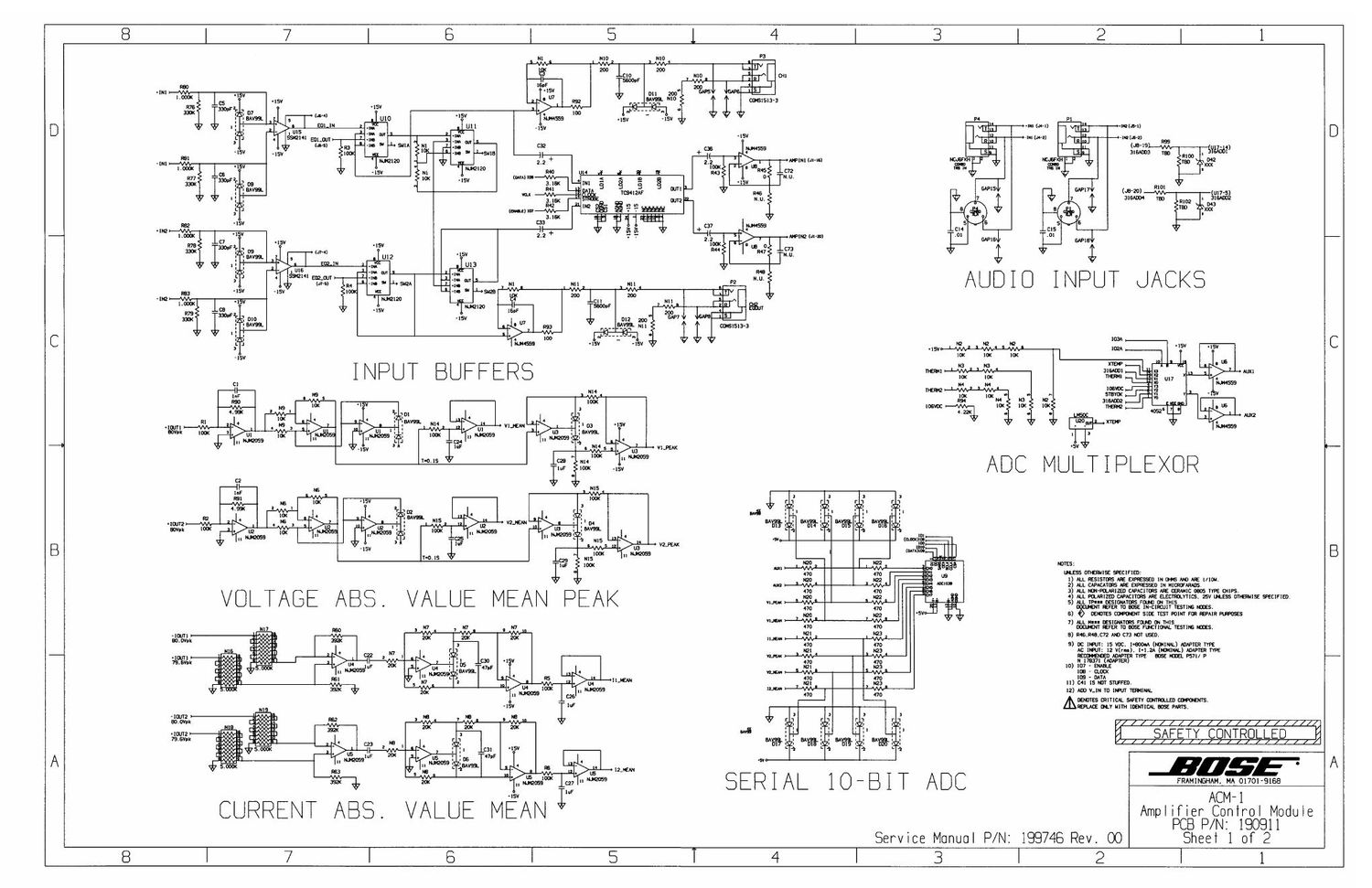 bose acm 1 amplifier schematics