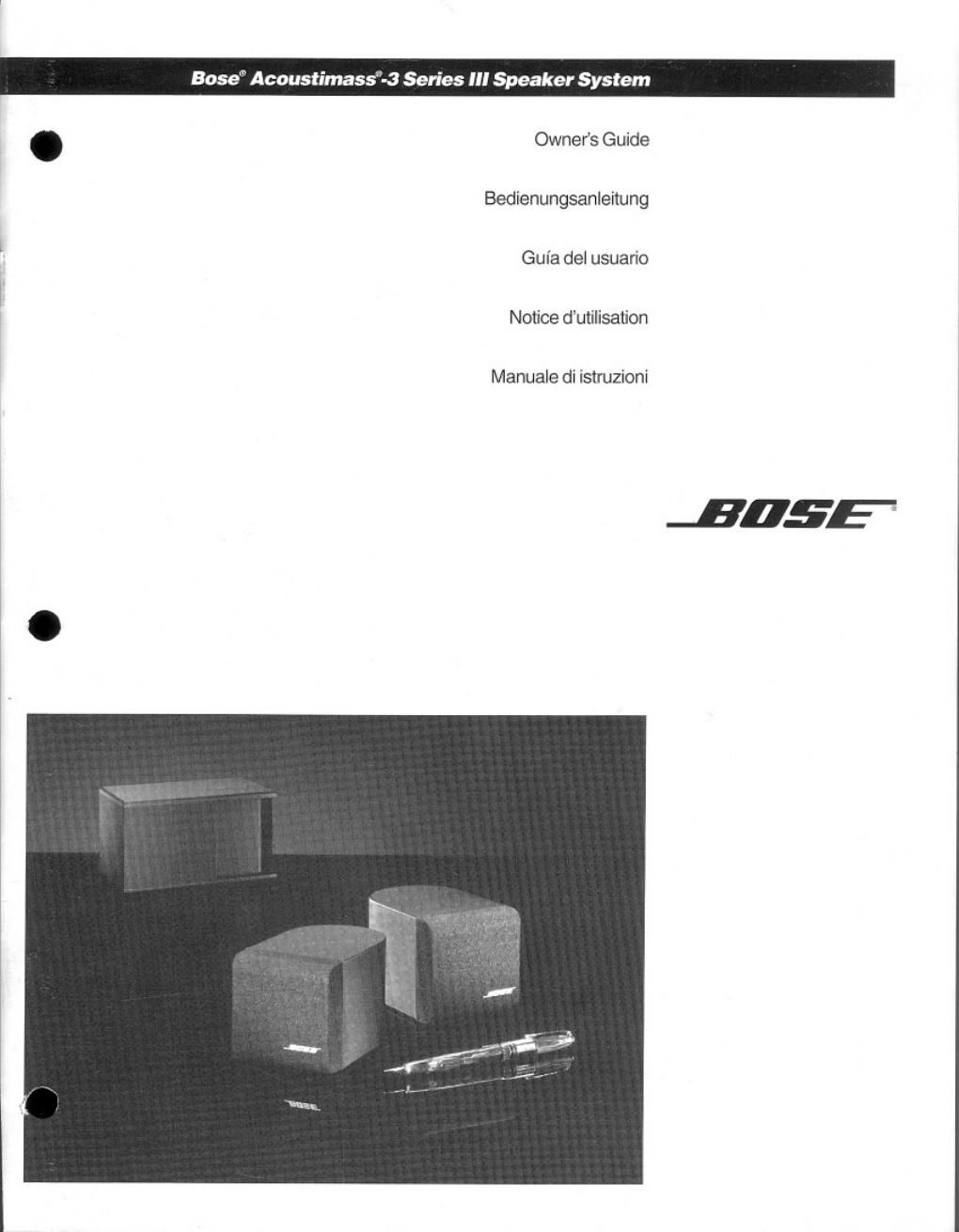 bose acoustimass 3 series iii owners guide