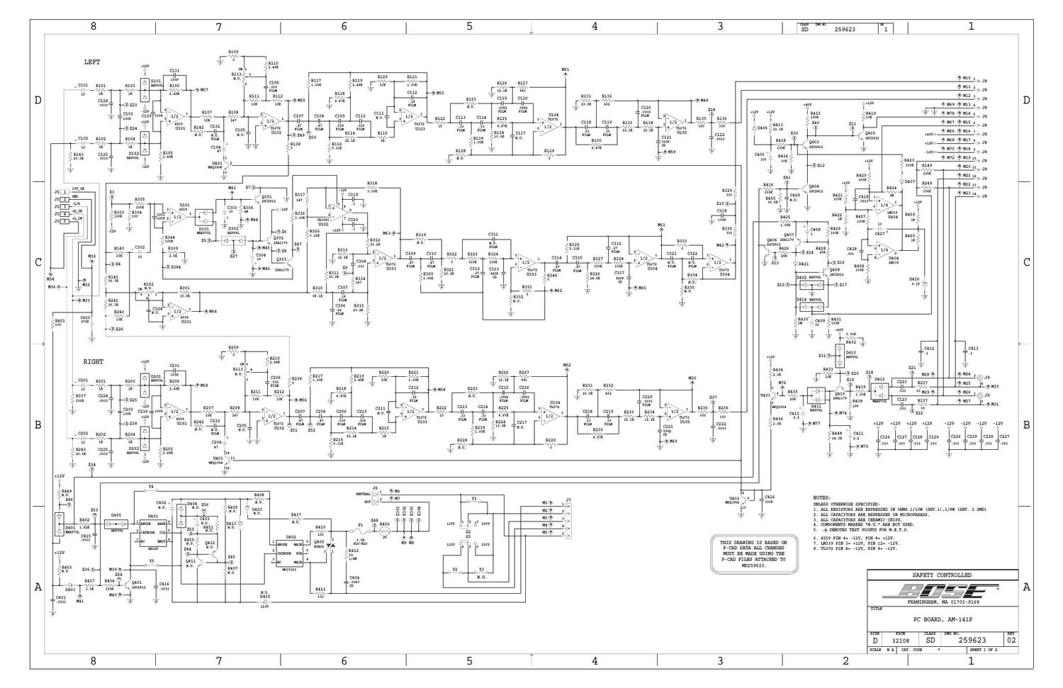 bose am 141p schematic