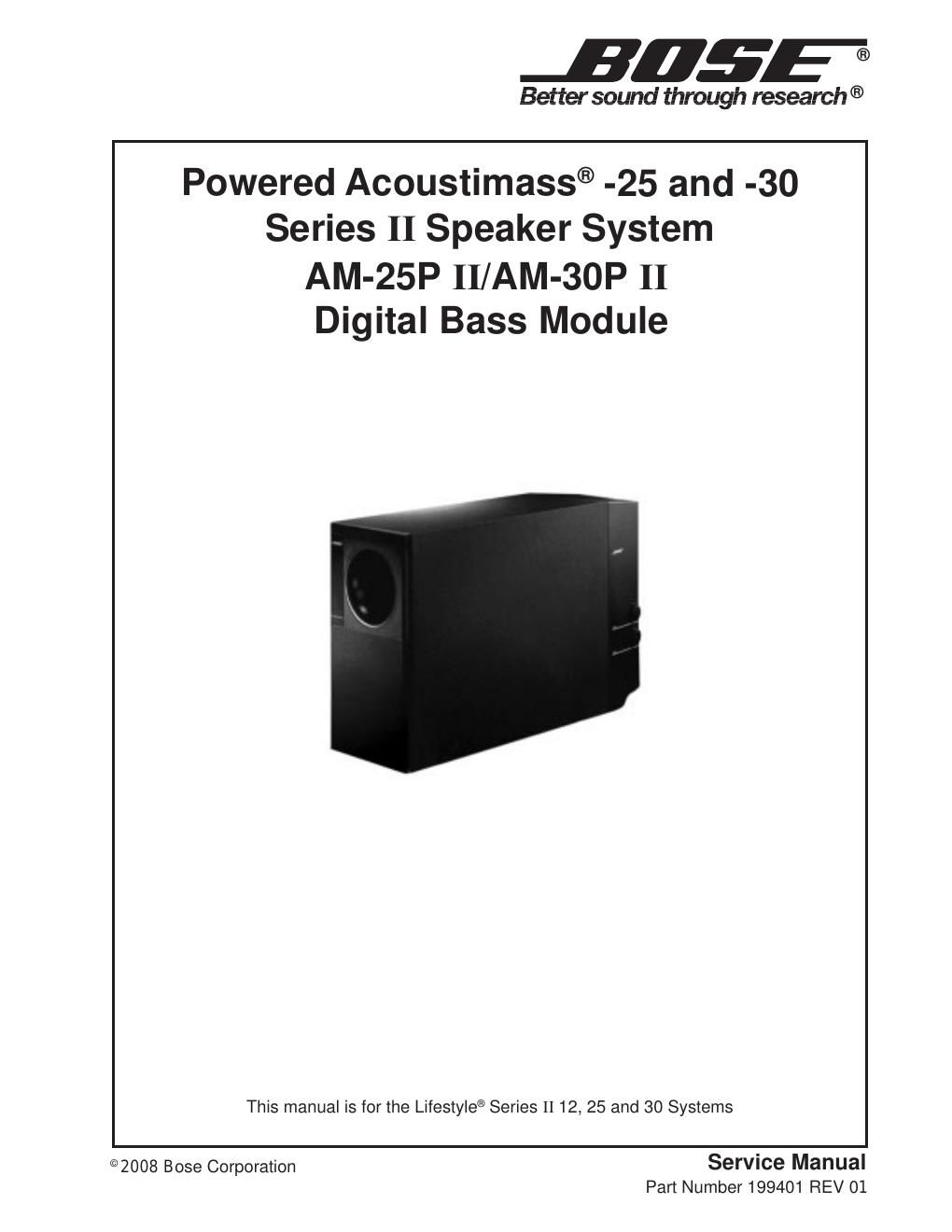 bose am 25p ii am 30p ii 199401 service manual