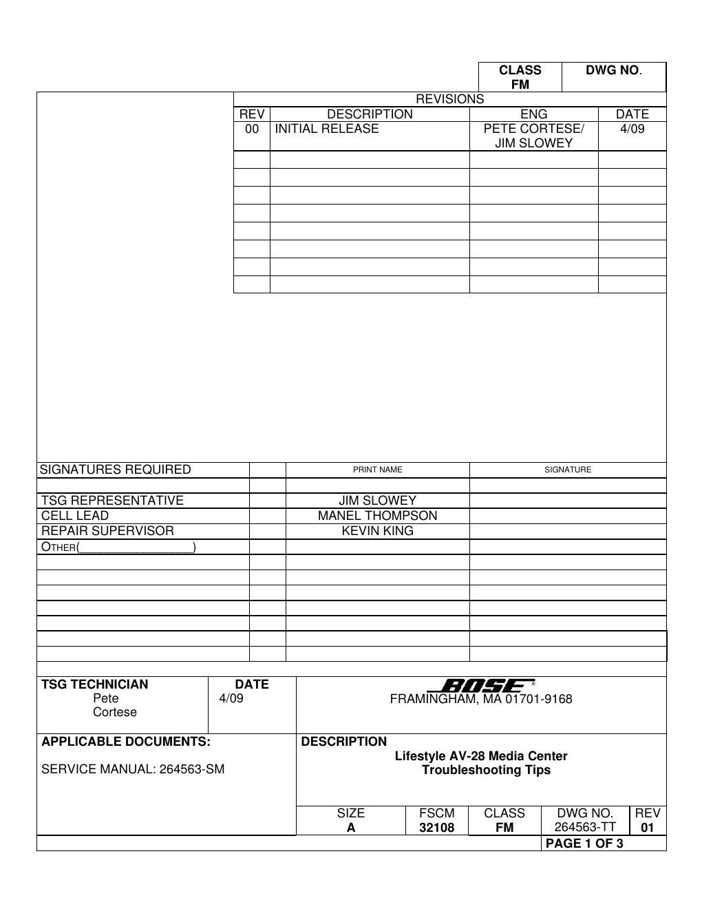 bose av28 troubleshooting 264563 tt