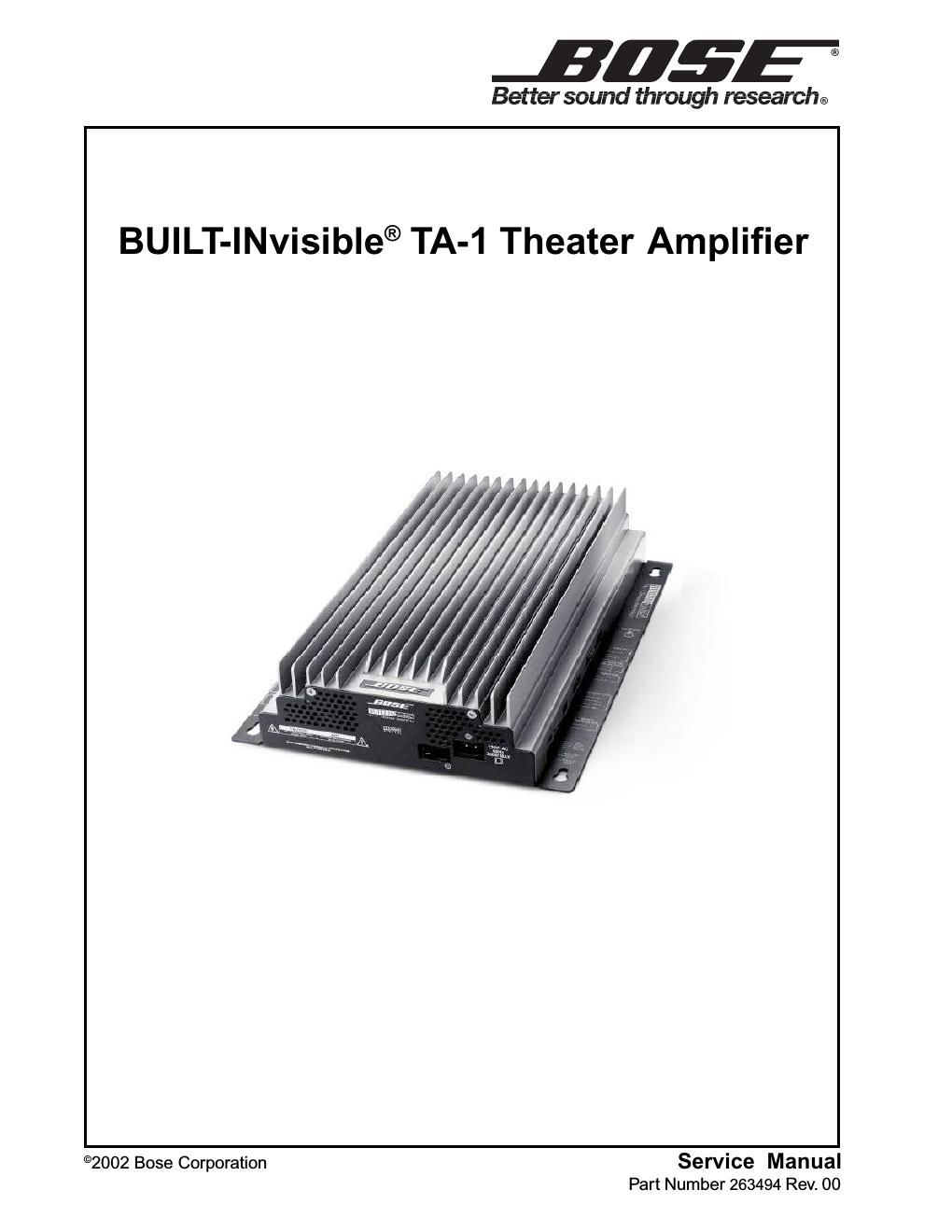 bose built invisible ta 1 amplifier service manual