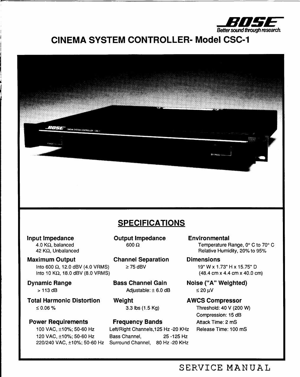 bose cinema system controller manual