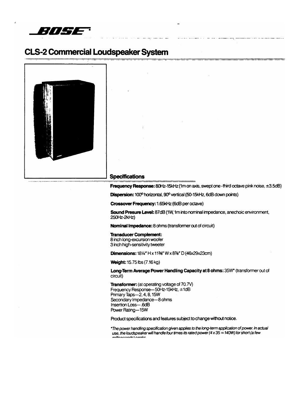 bose cls 2 manual