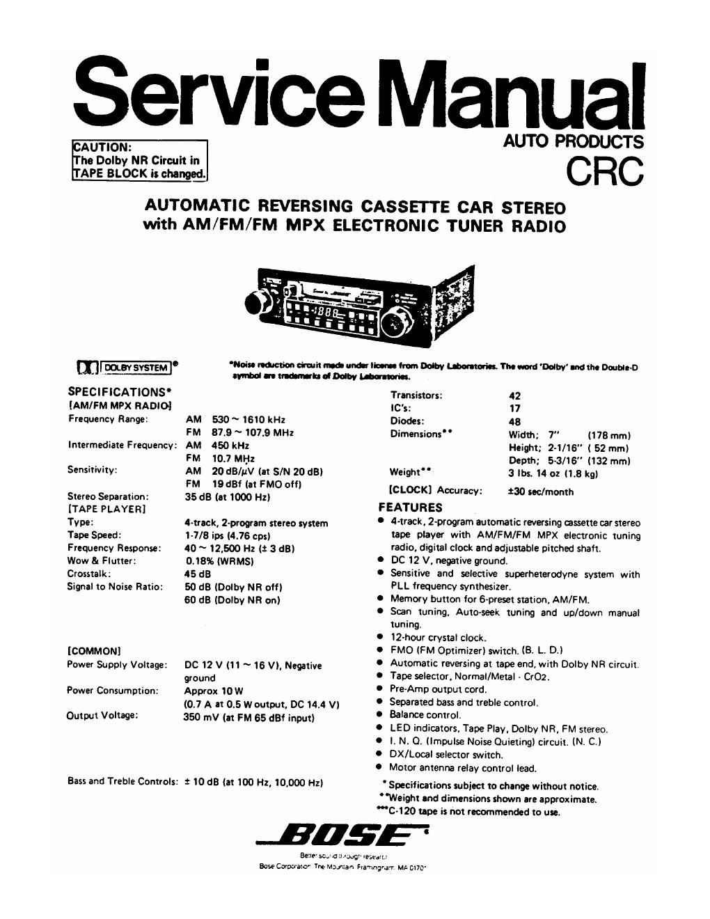 bose crc service manual