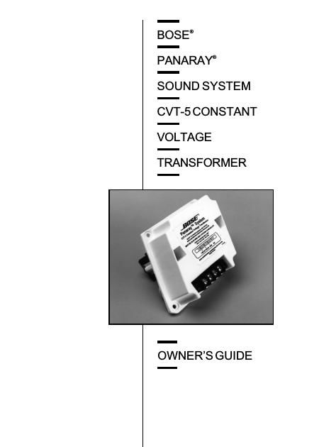 bose cvt 5 owners guide transformer