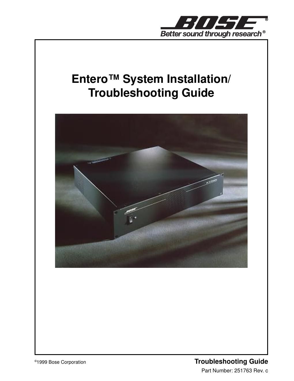 bose entero installation troubleshooting guide