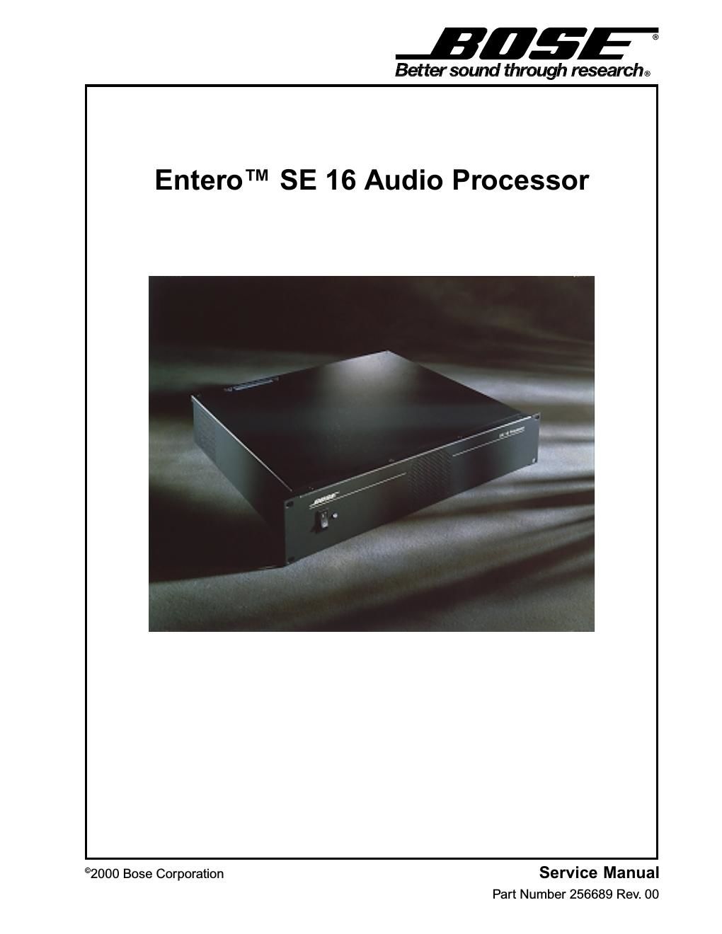 bose entero se 16 audio processor service manual