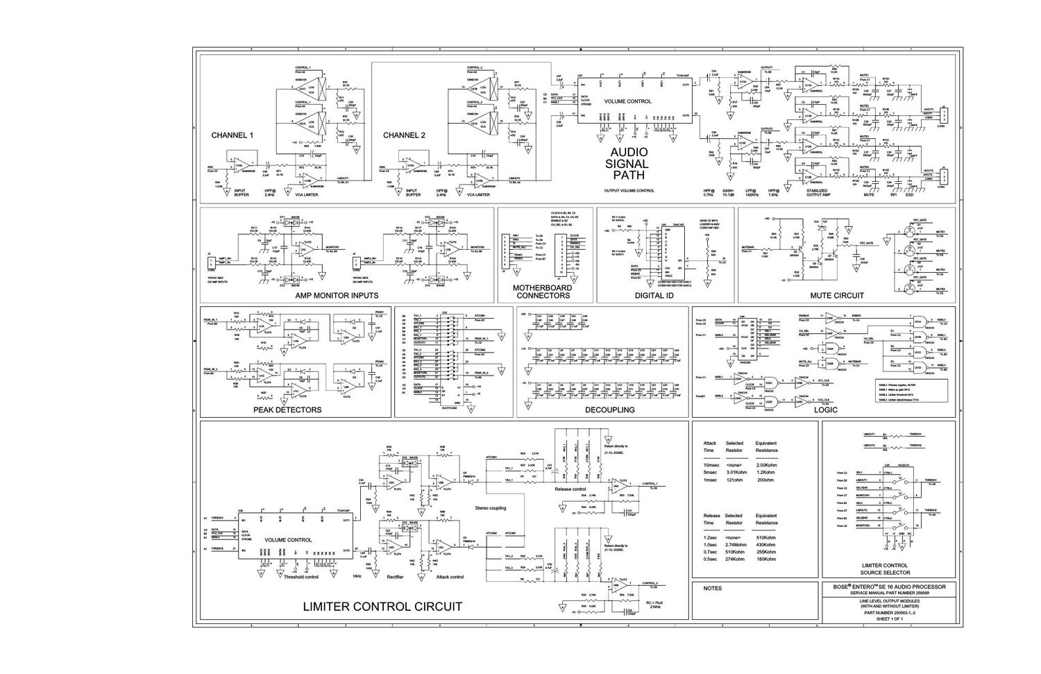 bose entero se16 audio processor 250563 line level out schematics