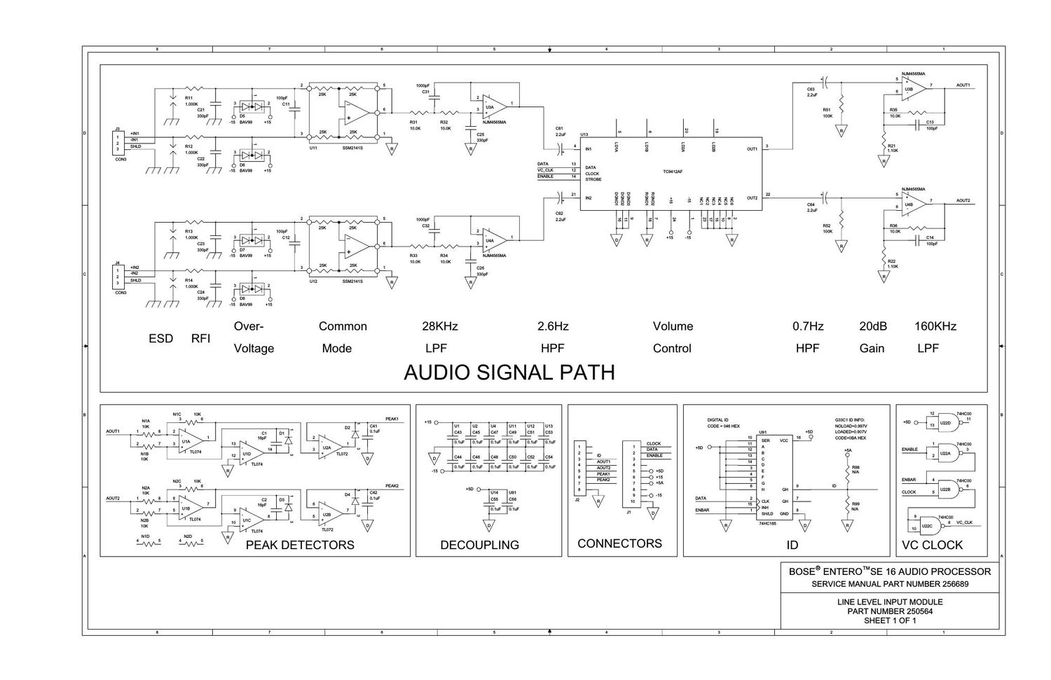 bose entero se16 audio processor 250564 line level input schematics