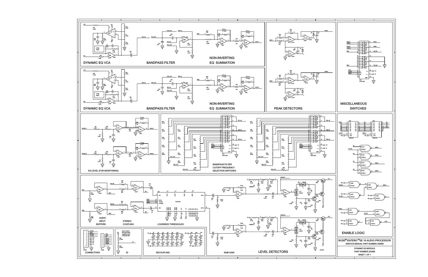 bose entero se16 audio processor 250568 dynamic eq schematics