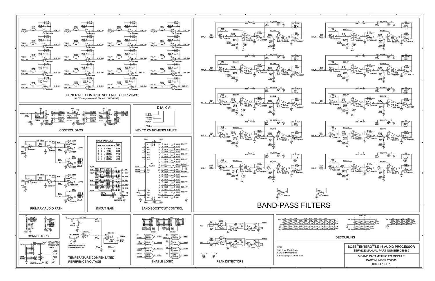 bose entero se16 audio processor 250580 5band para eq schematics