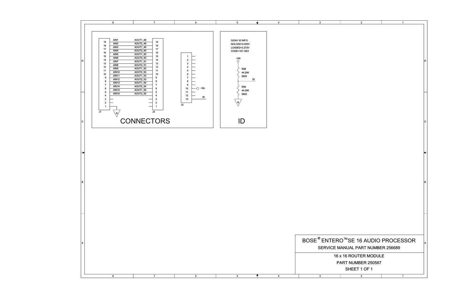 bose entero se16 audio processor 250587 16x16 schematics